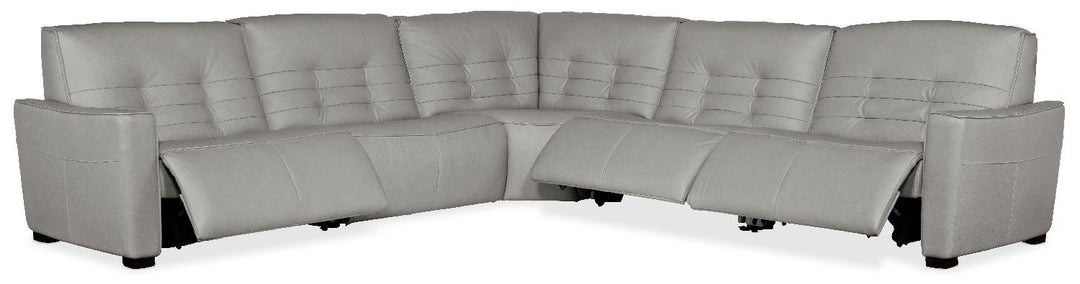 American Home Furniture | Hooker Furniture - Reaux 5-Piece Power Recline Sectional with3 Power Recliners