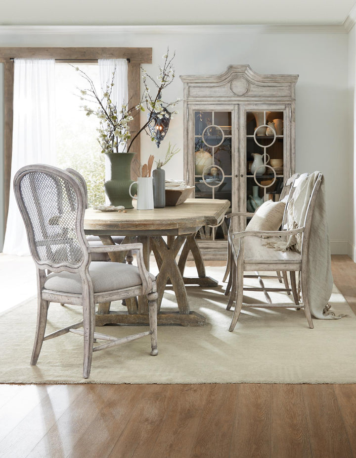 American Home Furniture | Hooker Furniture - Boheme Colibri 88in Trestle Dining Table with1-20in Leaf