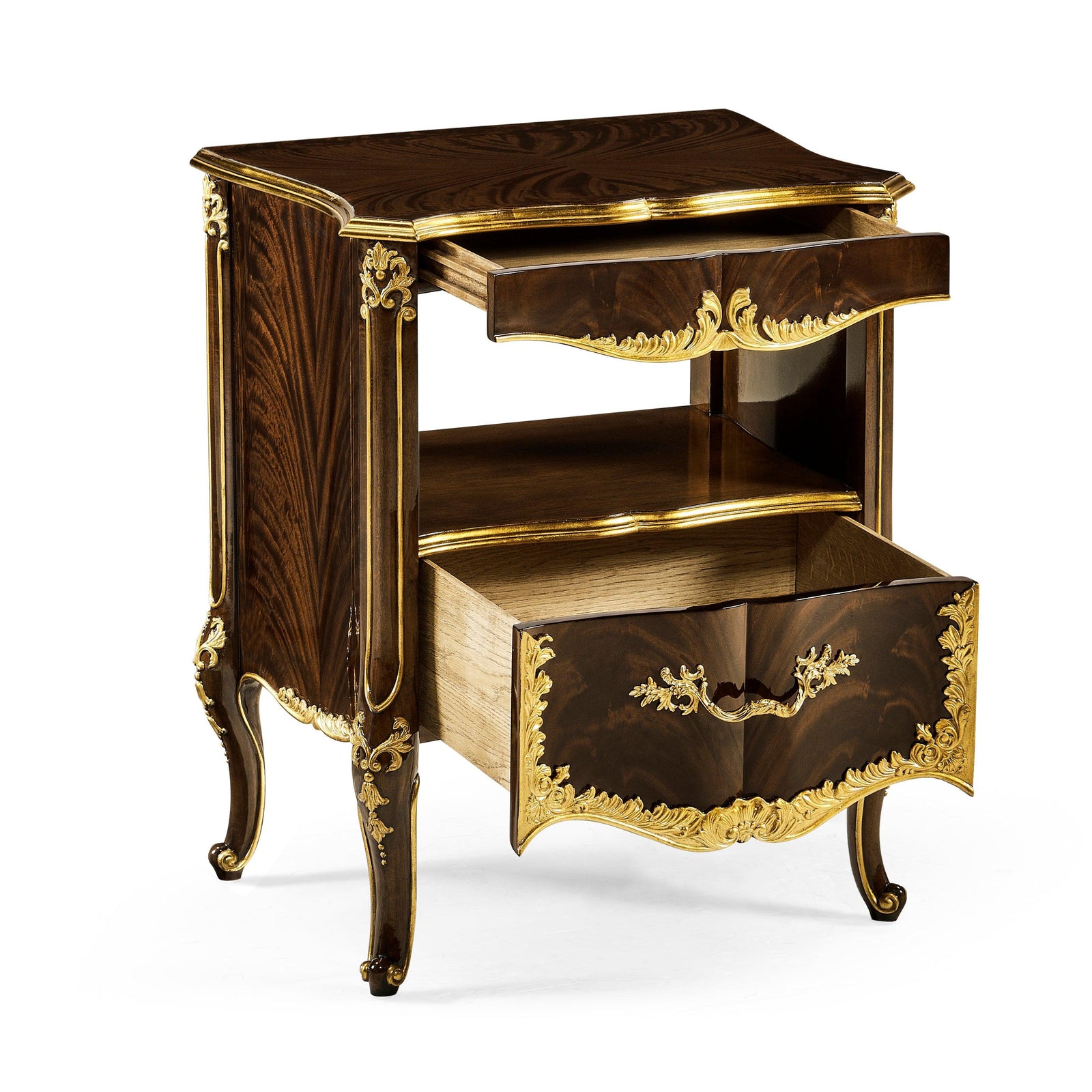 Jonathan Charles Mahogany & Gilded Nightstand NIGHTSTANDS