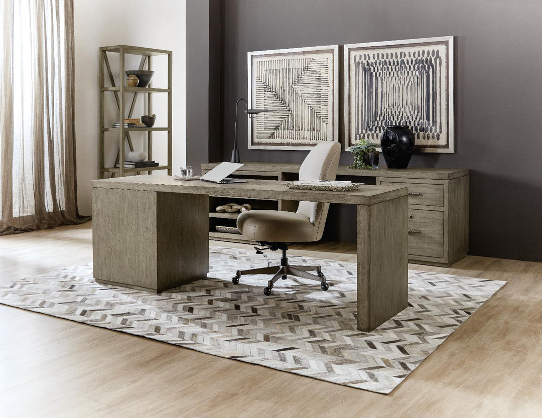 American Home Furniture | Hooker Furniture - Linville Falls 96" Desk with One File and Open Desk Cabinet