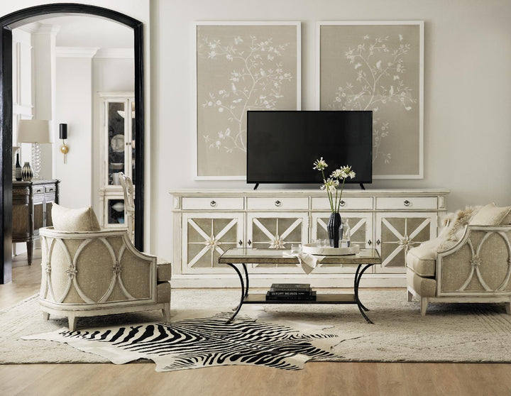 American Home Furniture | Hooker Furniture - Sanctuary Grand Premier Entertainment Console Blanc