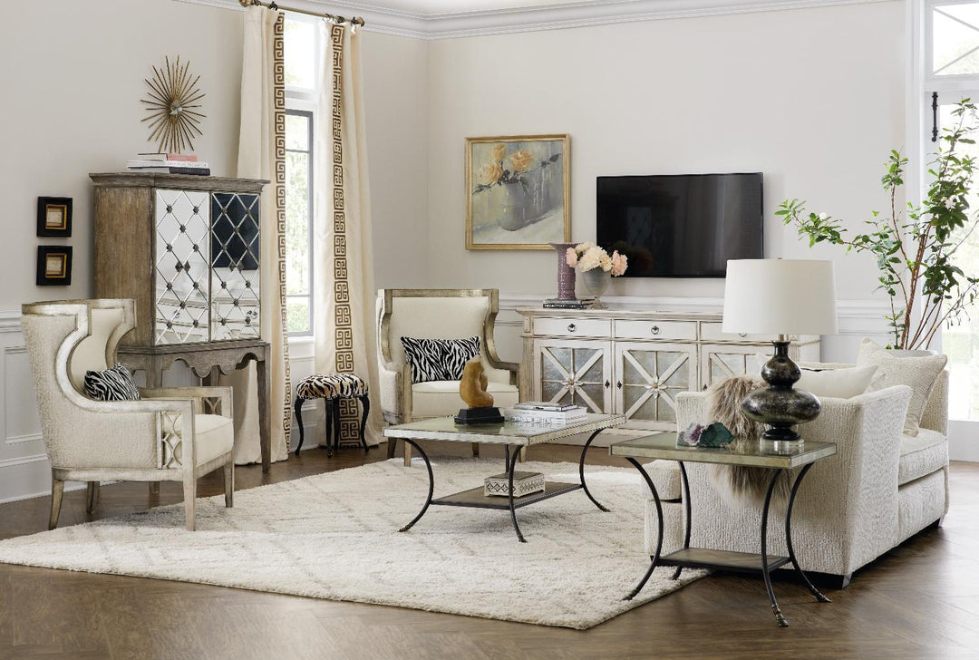 American Home Furniture | Hooker Furniture - Sanctuary Premier Console Entertainment Blanc