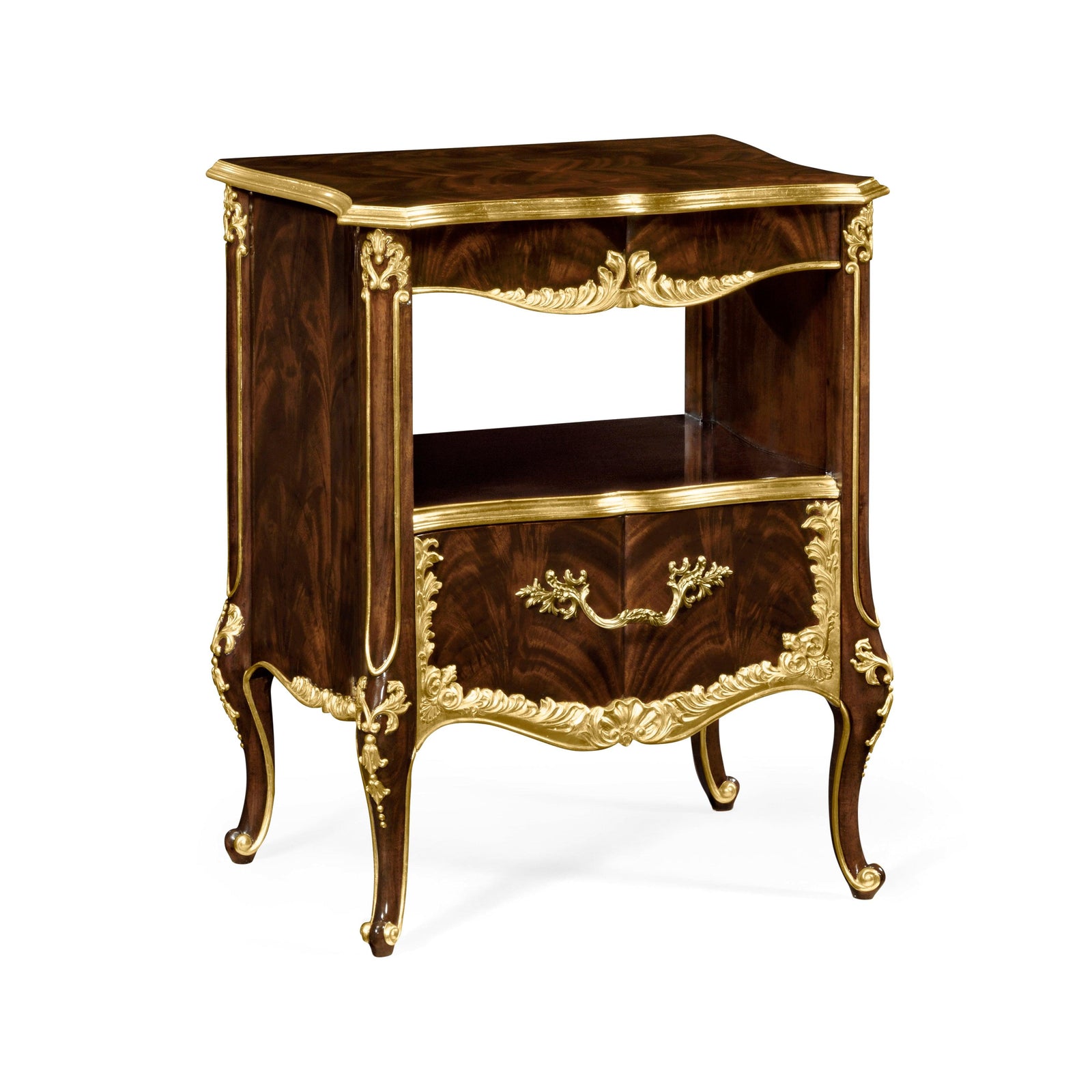Jonathan Charles Mahogany & Gilded Nightstand NIGHTSTANDS