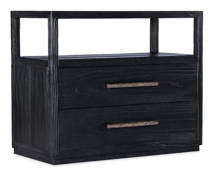 American Home Furniture | Hooker Furniture - Linville Falls Shou Sugi Ban Two Drawer Nightstand