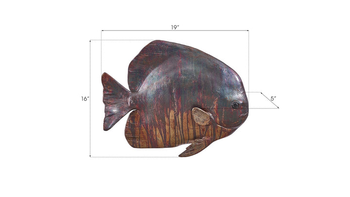 Australian Bat Fish Wall Sculpture, Resin, Copper Patina Finish - Phillips Collection - AmericanHomeFurniture