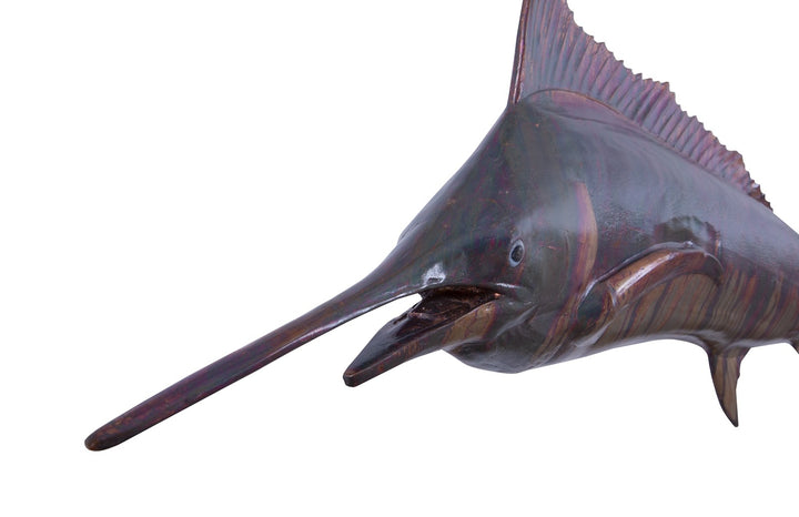 Blue Marlin Fish Wall Sculpture, Resin, Copper Patina Finish - Phillips Collection - AmericanHomeFurniture