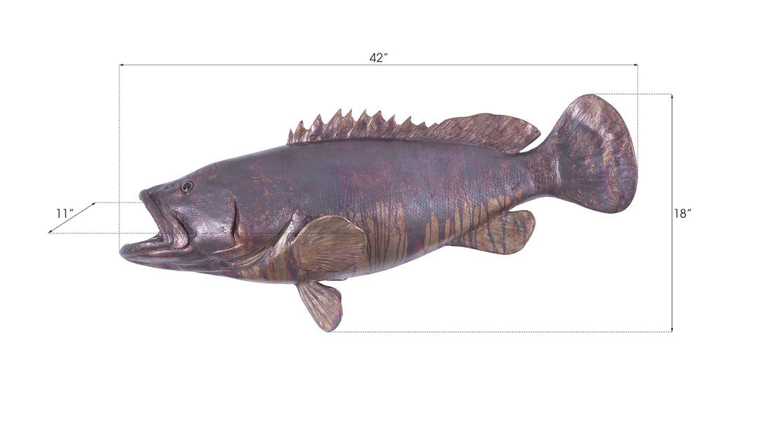 Estuary Cod Fish Wall Sculpture, Resin, Copper Patina Finish - Phillips Collection - AmericanHomeFurniture