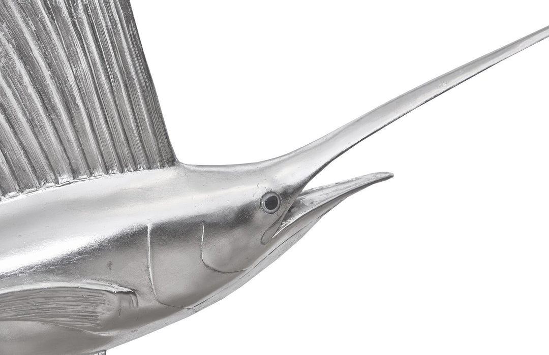 Sail Fish Wall Sculpture, Resin, Silver Leaf - Phillips Collection - AmericanHomeFurniture