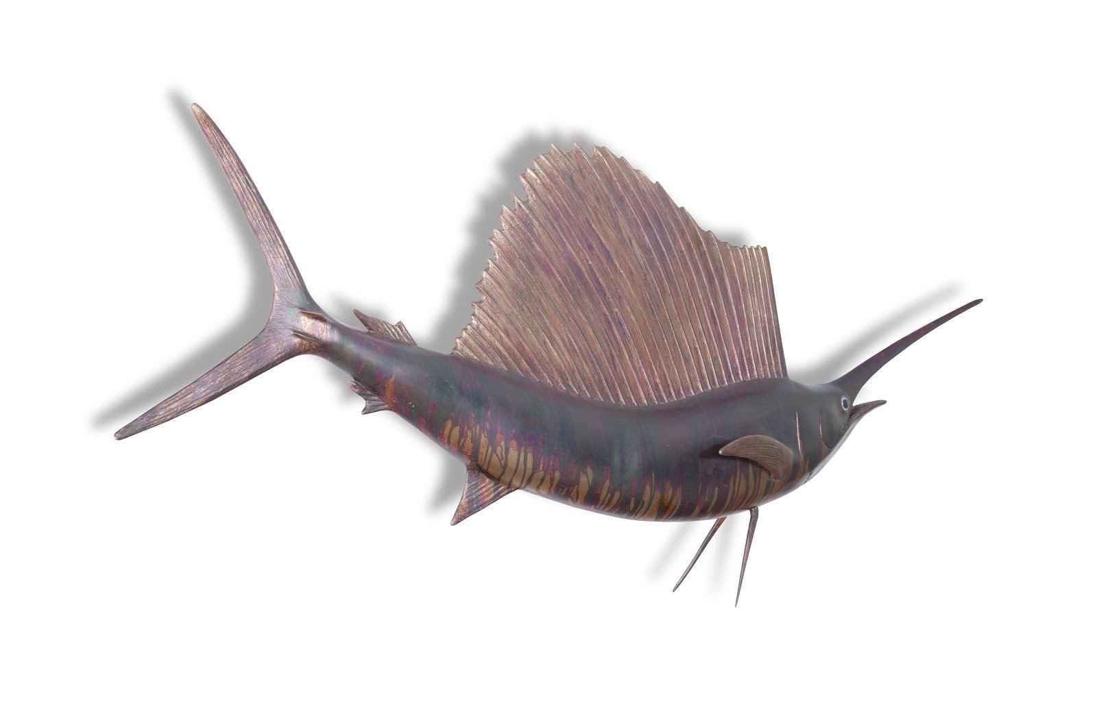Phillips Collection Sail Fish Wall Sculpture, Resin, Copper Patina Finish WALL ACCENTS