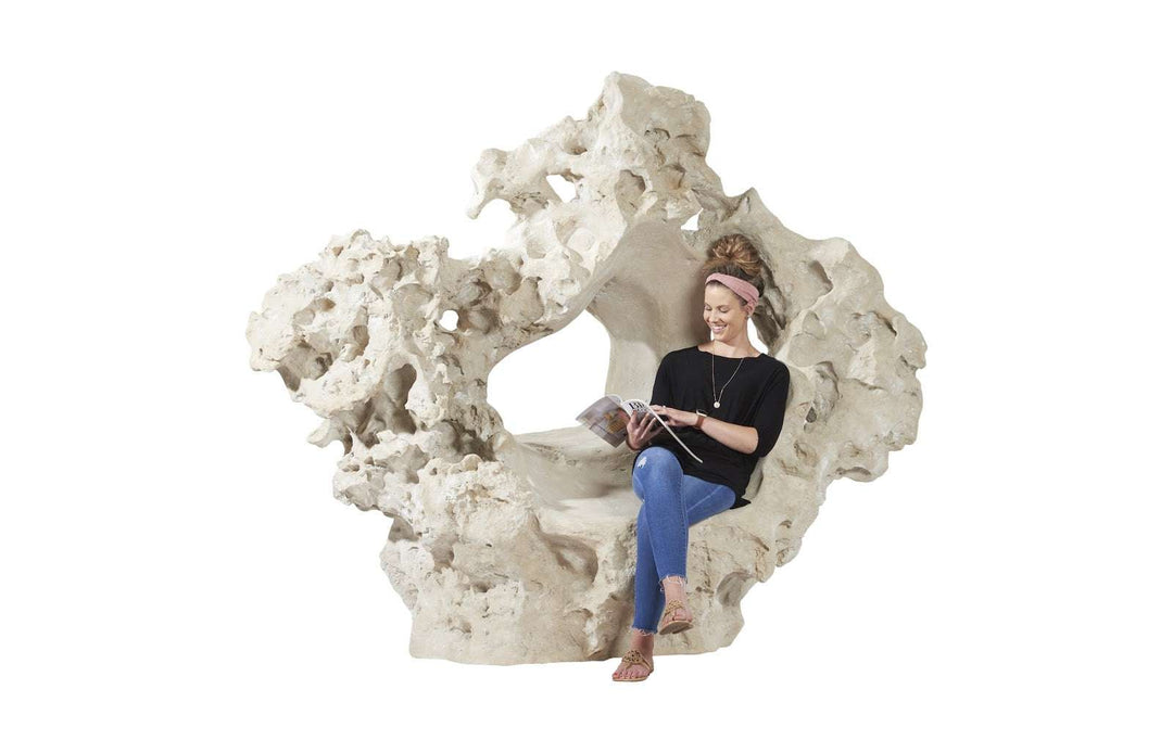 Colossal Cast Stone Sculpture with Seat, Roman Stone - Phillips Collection - AmericanHomeFurniture