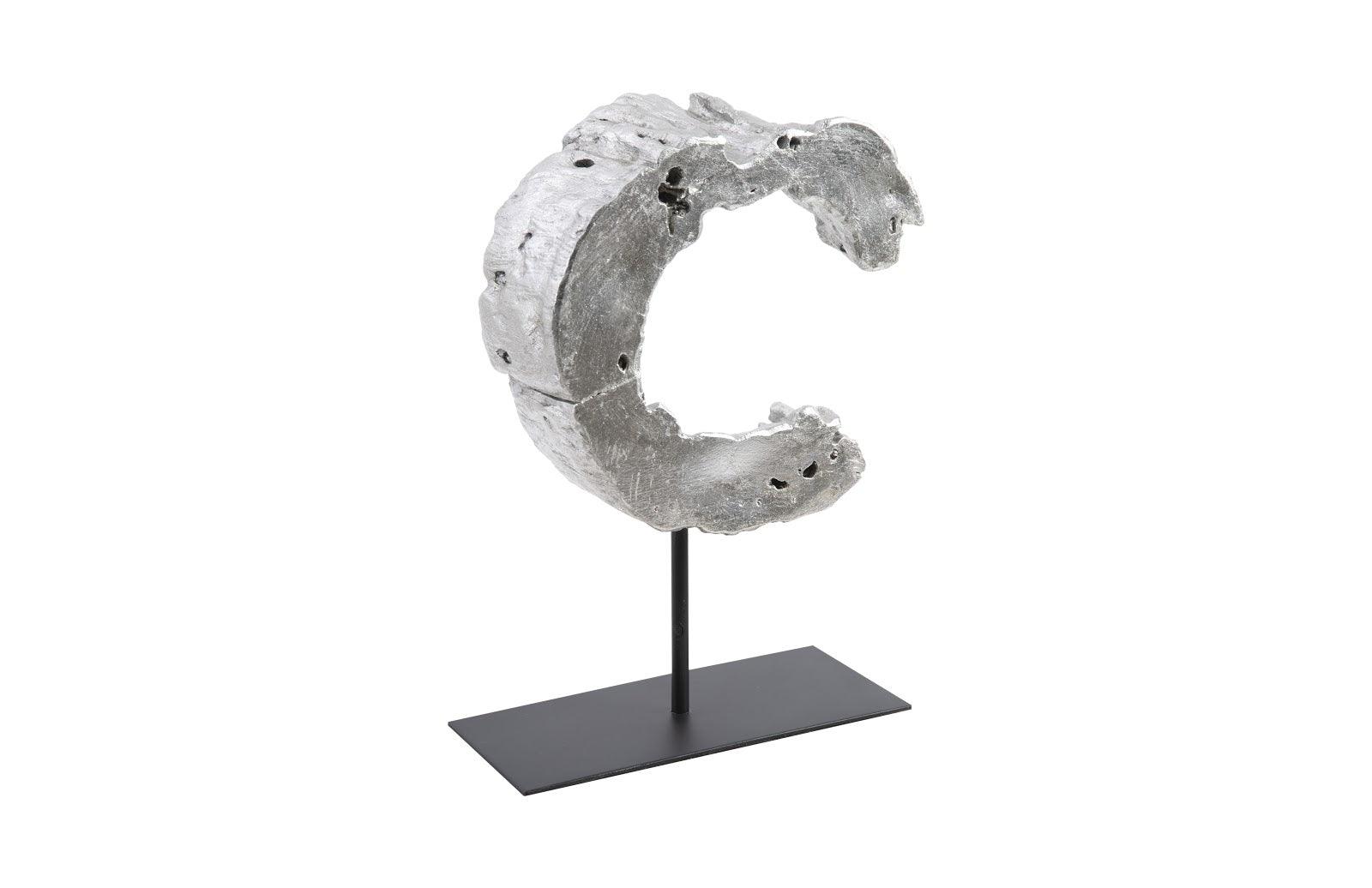 Cast Eroded Wood Circle on Stand - Thumbnail 2