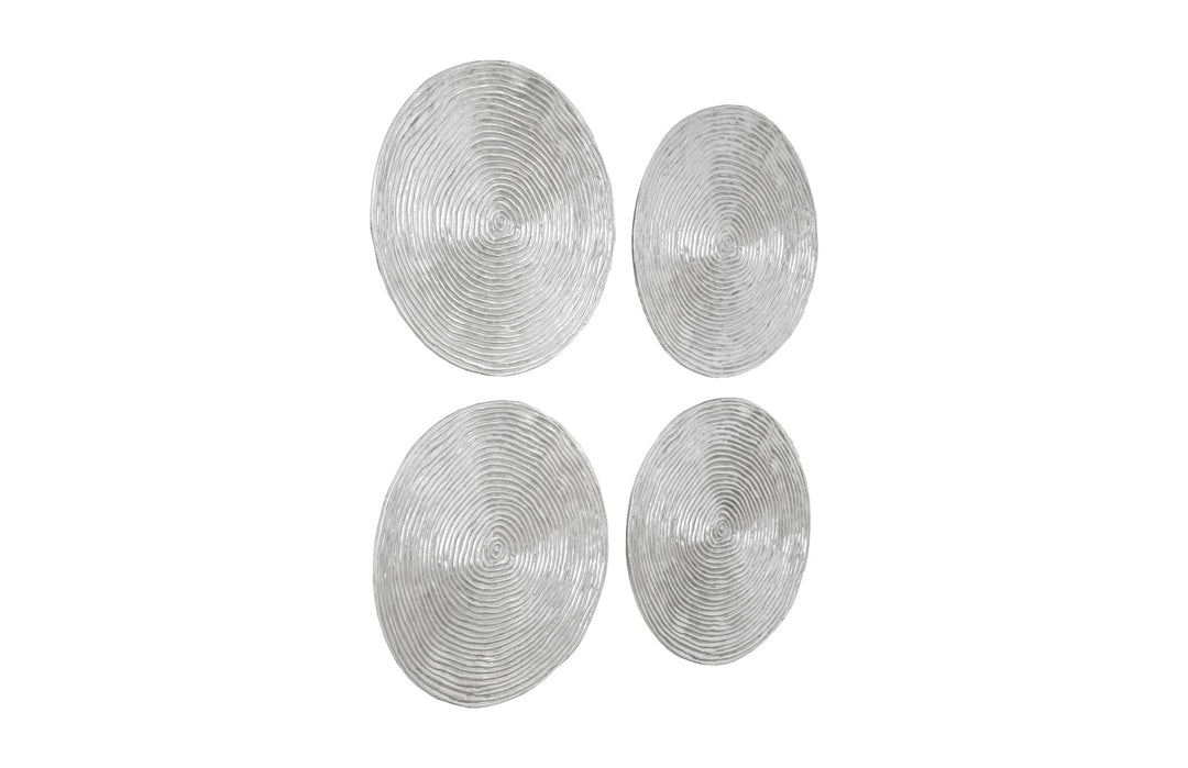 Ripple Wall Disk, Set of 4, Resin, LG, Silver Leaf with Antiquing - Phillips Collection - AmericanHomeFurniture