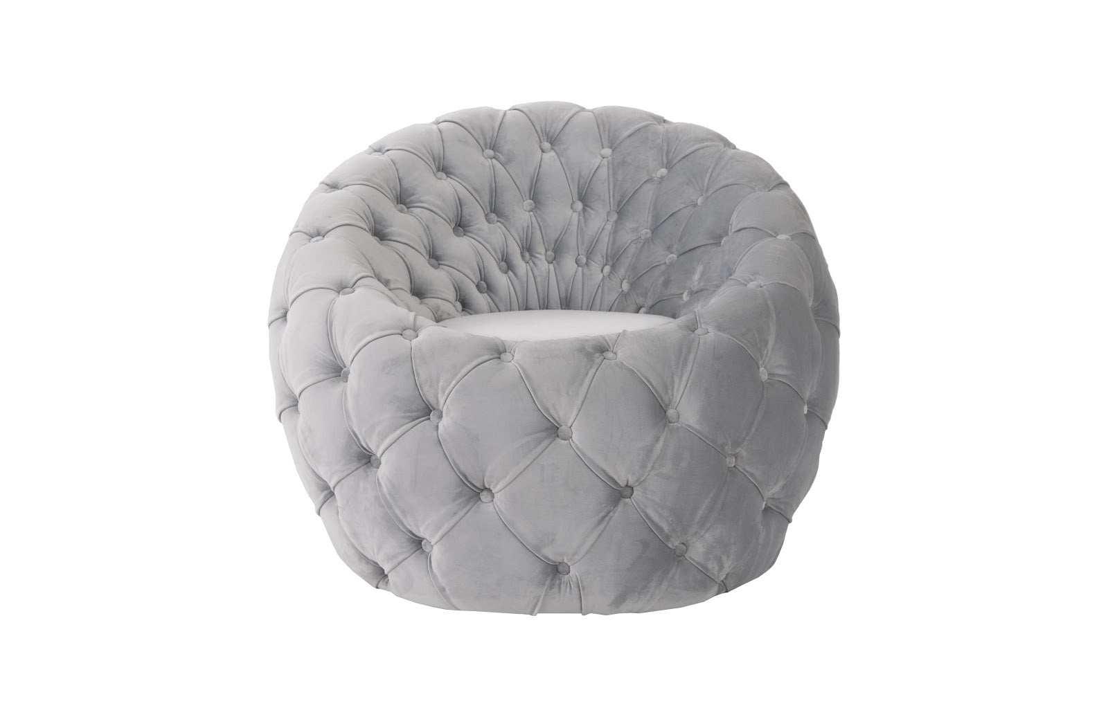 Phillips Collection Egg Chair, Cool Gray Velvet Fabric ACCENT + LOUNGE CHAIRS
