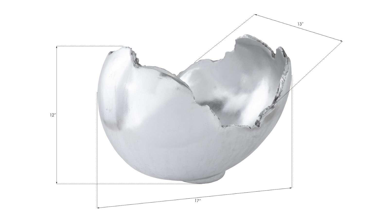 Phillips Collection Burled Bowl, Resin, Silver Leaf Finish DECORATIVE TRAYS, PLATES, + BOWLS