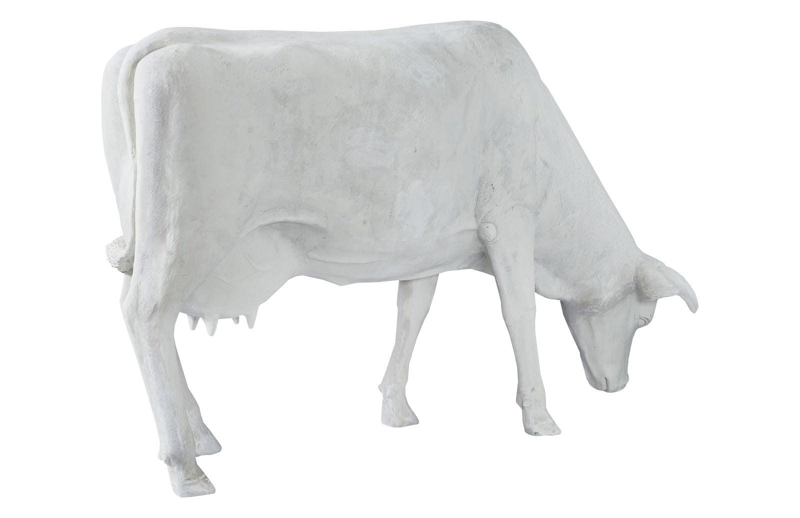 Phillips Collection Life Size Cow, Grazing, Off White DECORATIVE OBJECTS