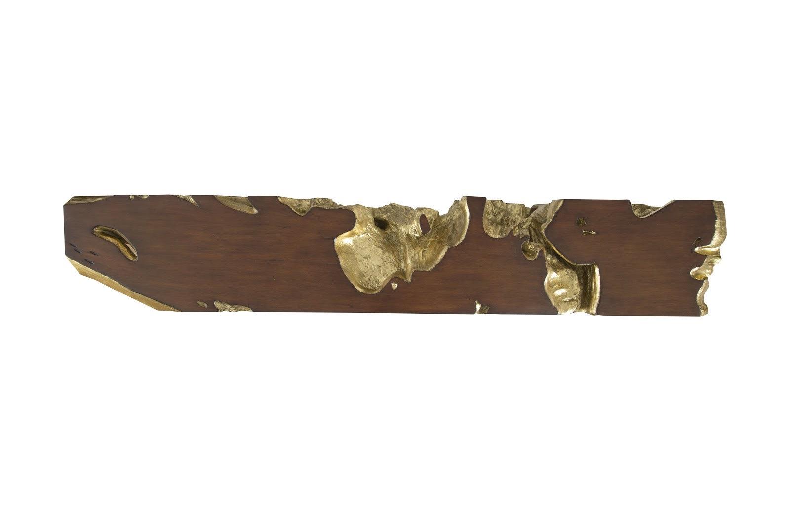 Phillips Collection Freeform Console Table, Gold Leaf, Faux Bois, LG CONSOLE TABLES