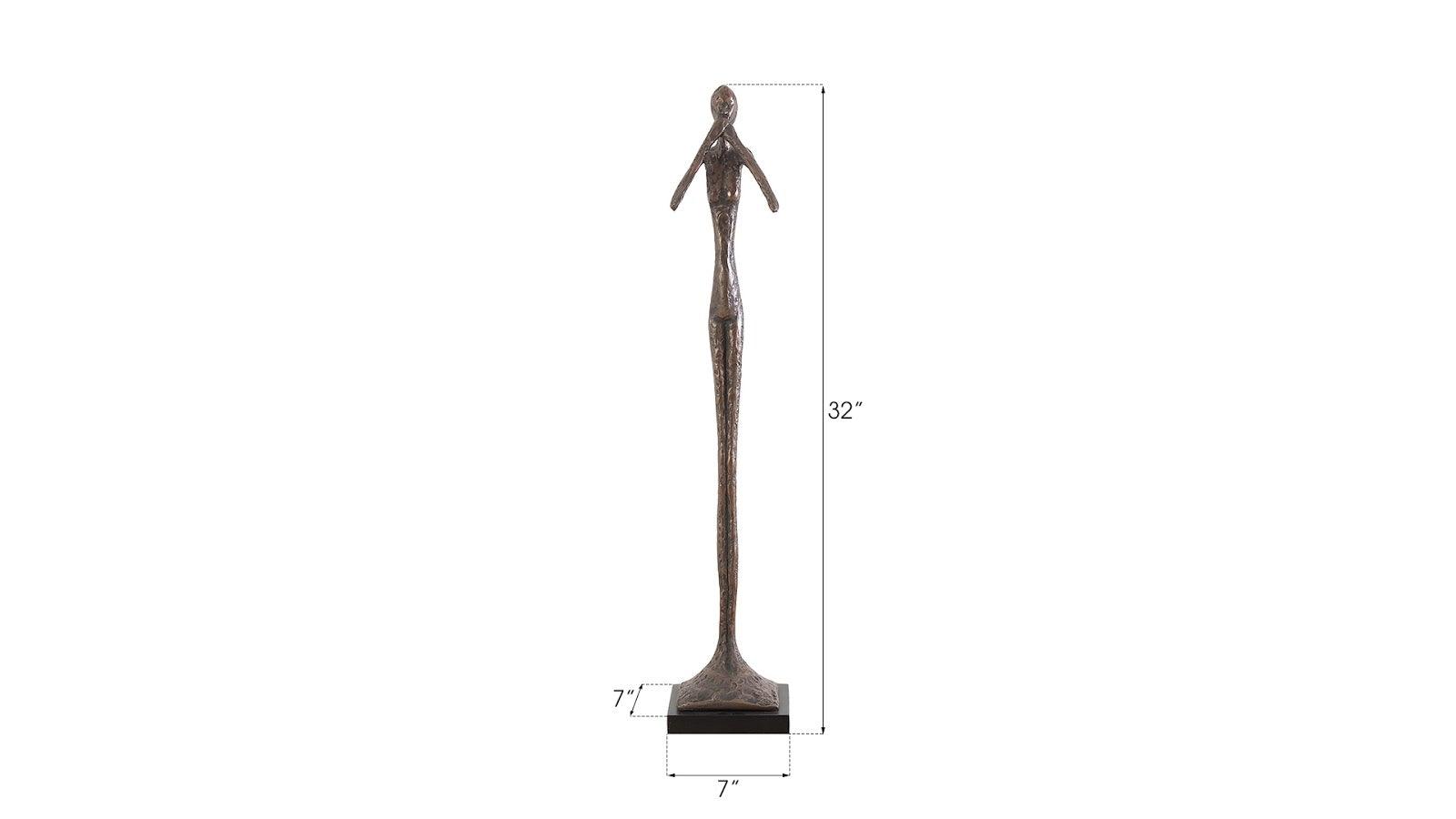 Phillips Collection Speak No Evil Slender Sculpture, Small, Resin, Bronze Finish DECORATIVE OBJECTS