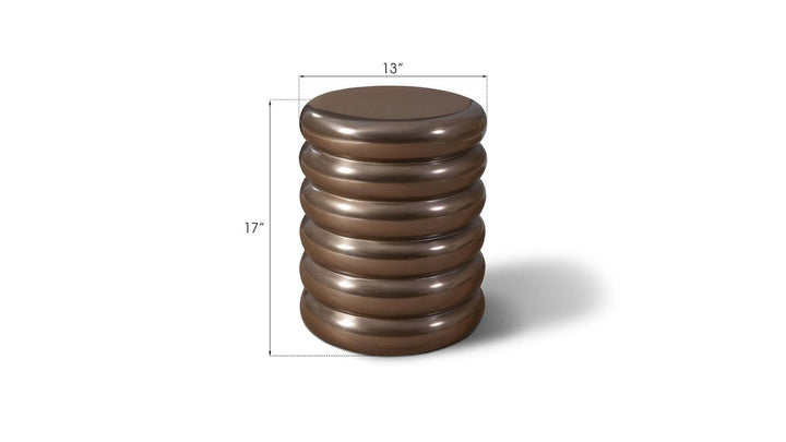 Ribbed Stool, Polished Bronze - Phillips Collection - AmericanHomeFurniture