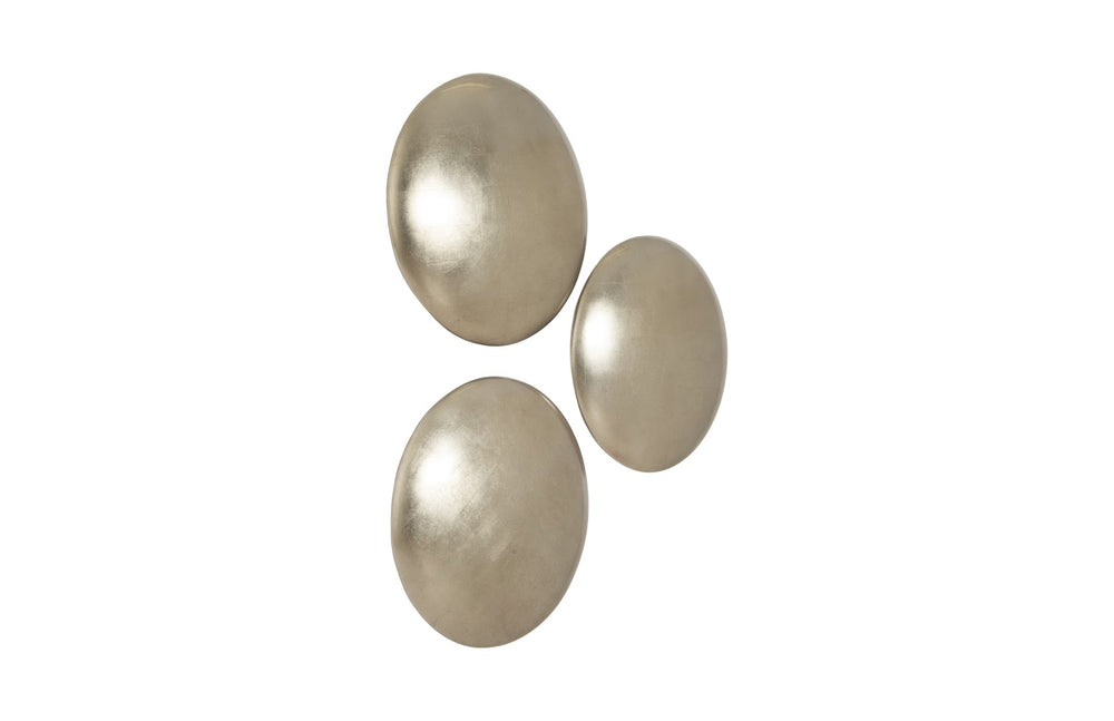 Orb Wall Tiles, Set of 3, Platinum Leaf - Phillips Collection - AmericanHomeFurniture