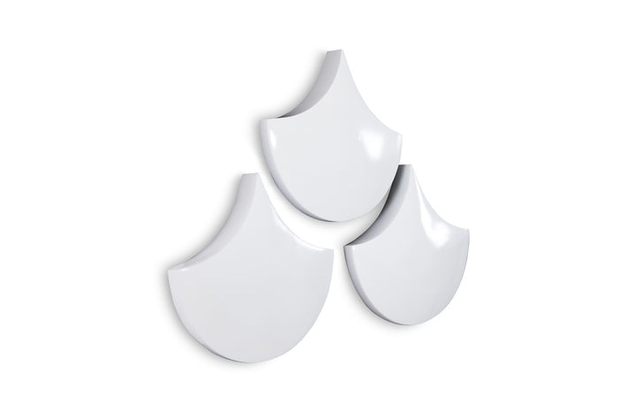 Scales Wall Tiles, Glossy White, Set of 3 - Phillips Collection - AmericanHomeFurniture