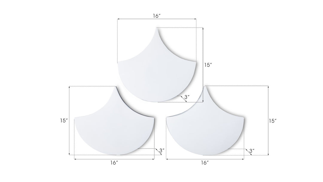 Scales Wall Tiles, Glossy White, Set of 3 - Phillips Collection - AmericanHomeFurniture