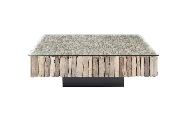 Manhattan Coffee Table, Square, with Glass - Phillips Collection - AmericanHomeFurniture