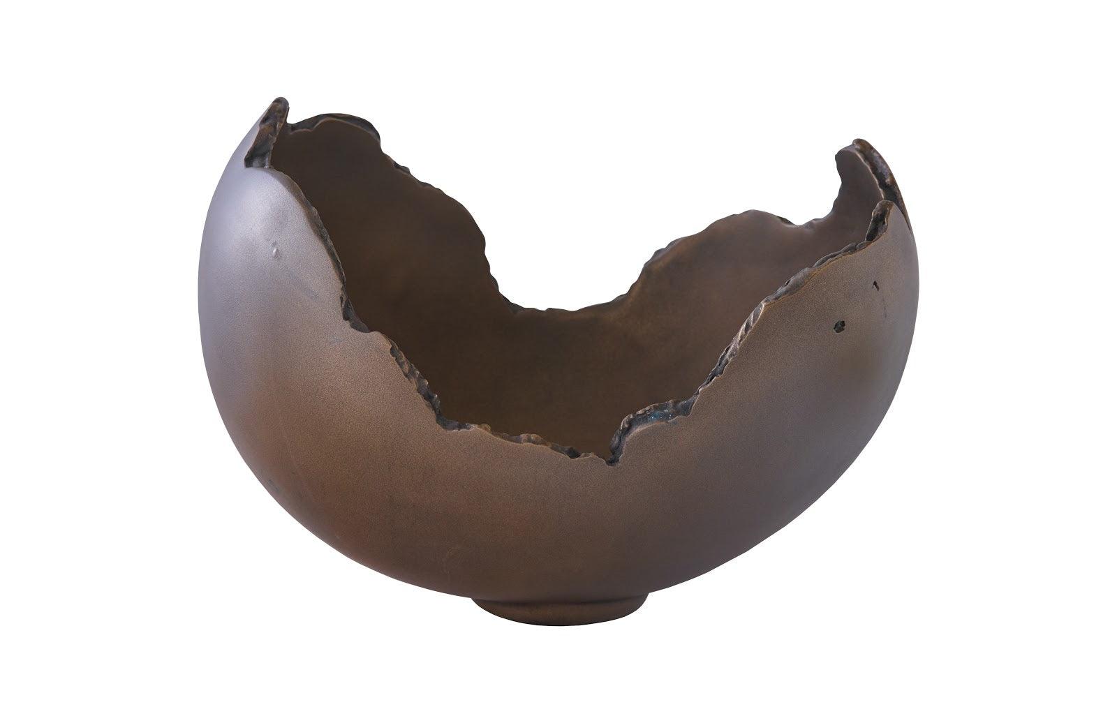 Phillips Collection Burled Bowl, Resin, Bronze Finish DECORATIVE TRAYS, PLATES, + BOWLS