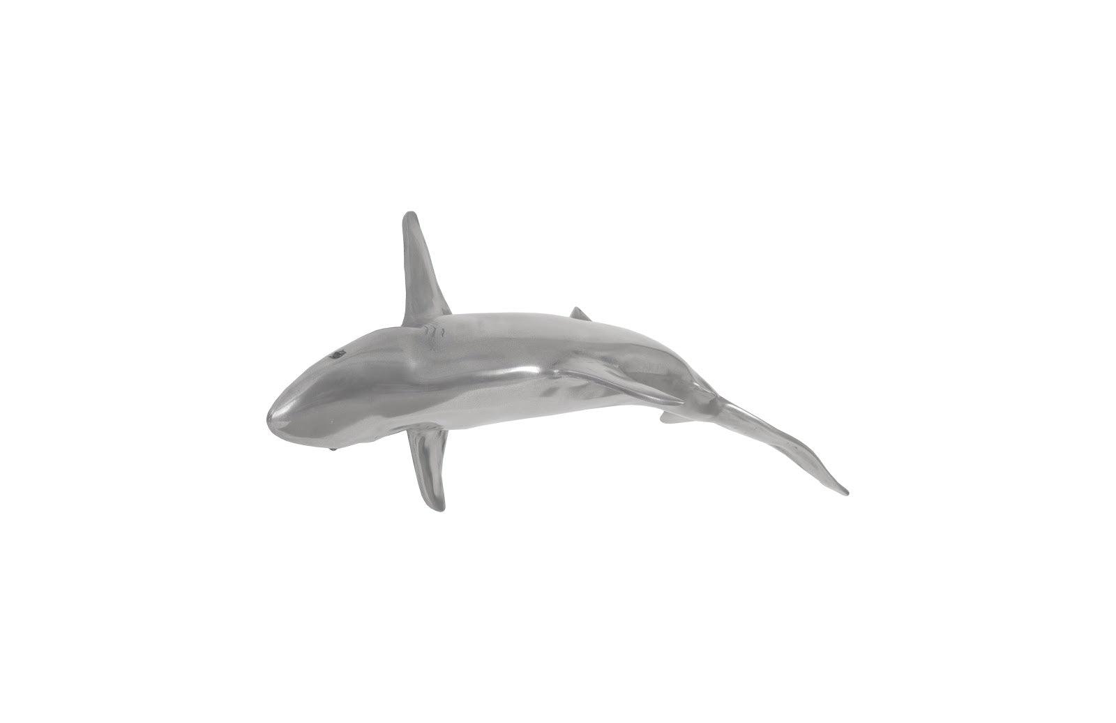 Phillips Collection Whaler Shark Fish Wall Sculpture, Resin, Polished Aluminum Finish WALL ACCENTS
