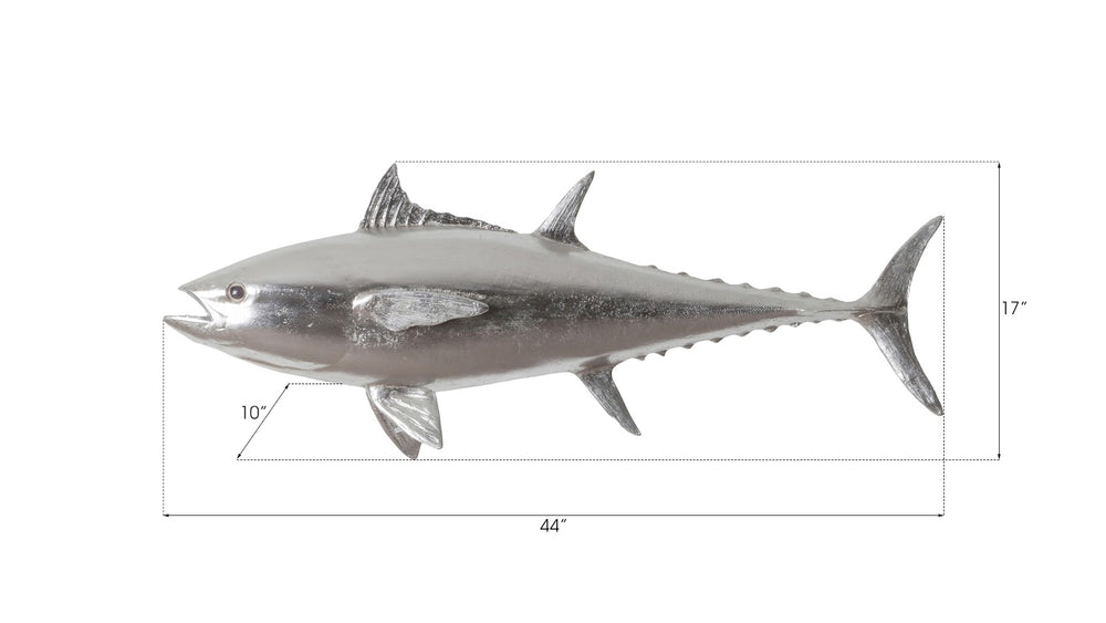 Bluefin Tuna Fish Wall Sculpture, Resin, Silver Leaf - Phillips Collection - AmericanHomeFurniture