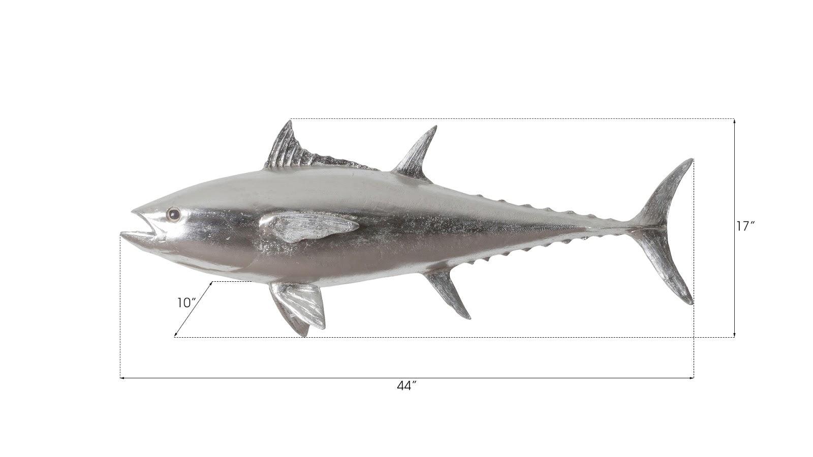 Phillips Collection Bluefin Tuna Fish Wall Sculpture, Resin, Silver Leaf WALL ACCENTS