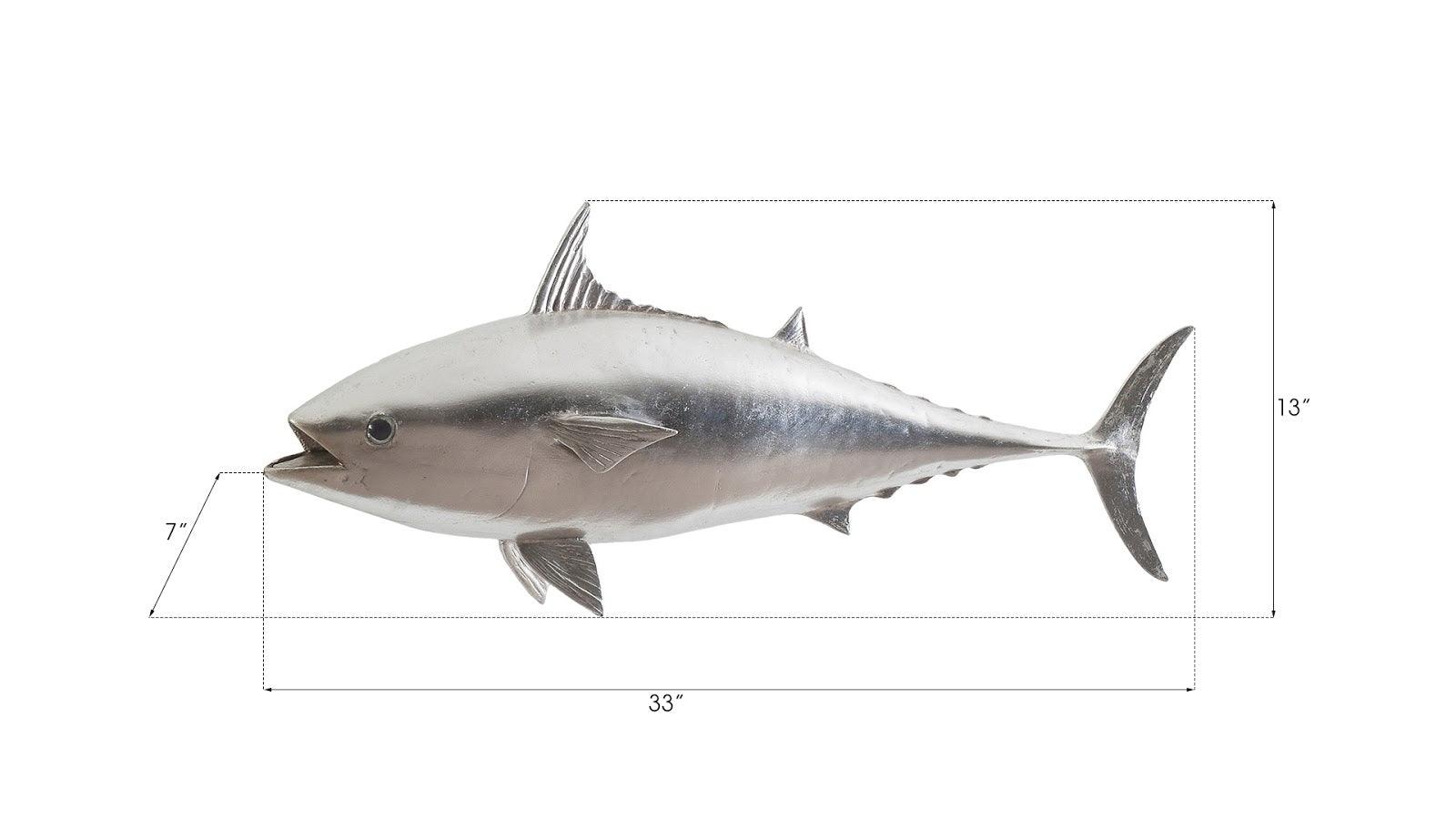 Phillips Collection Mackerel Fish Wall Sculpture, Resin, Silver Leaf WALL ACCENTS
