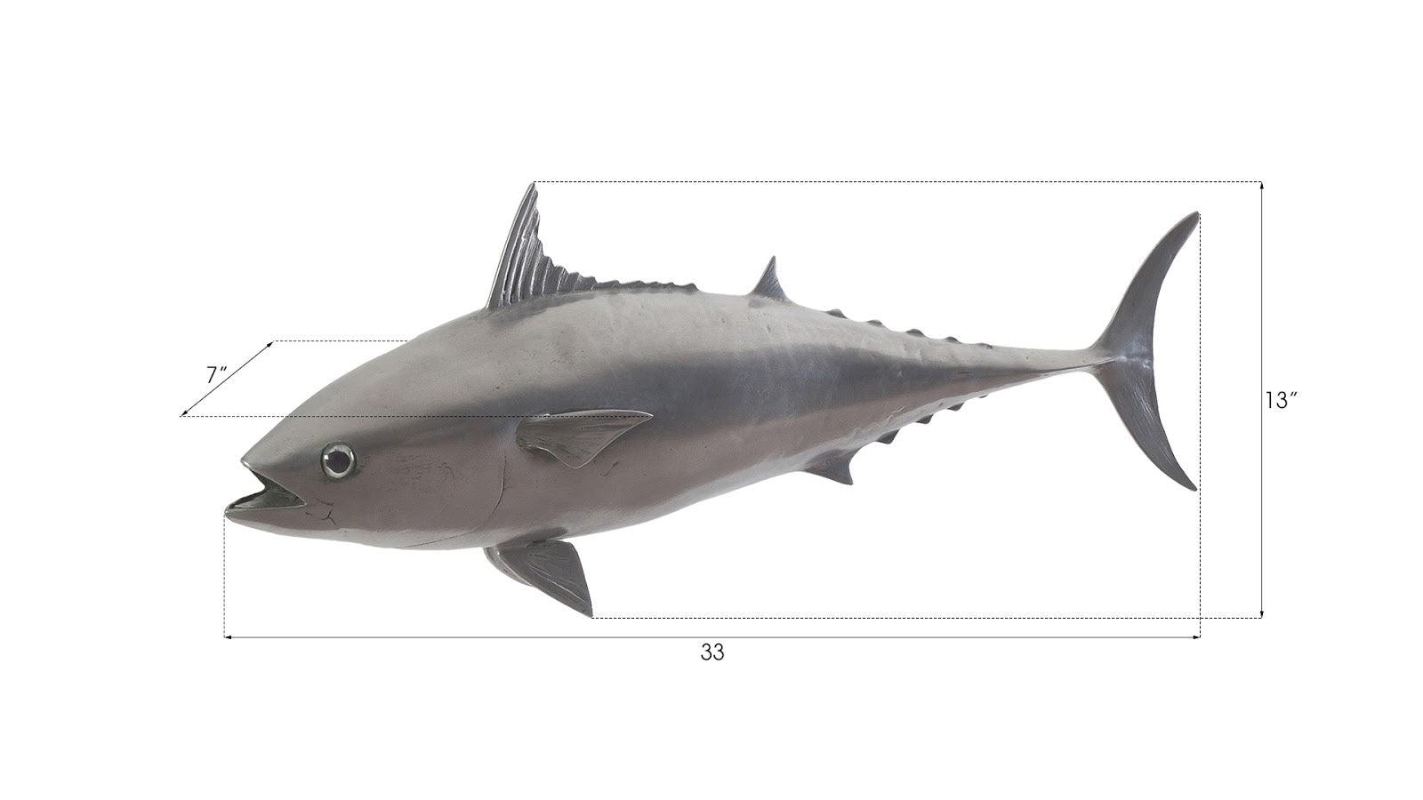 Phillips Collection Mackerel Fish Wall Sculpture, Resin, Polished Aluminum Finish WALL ACCENTS
