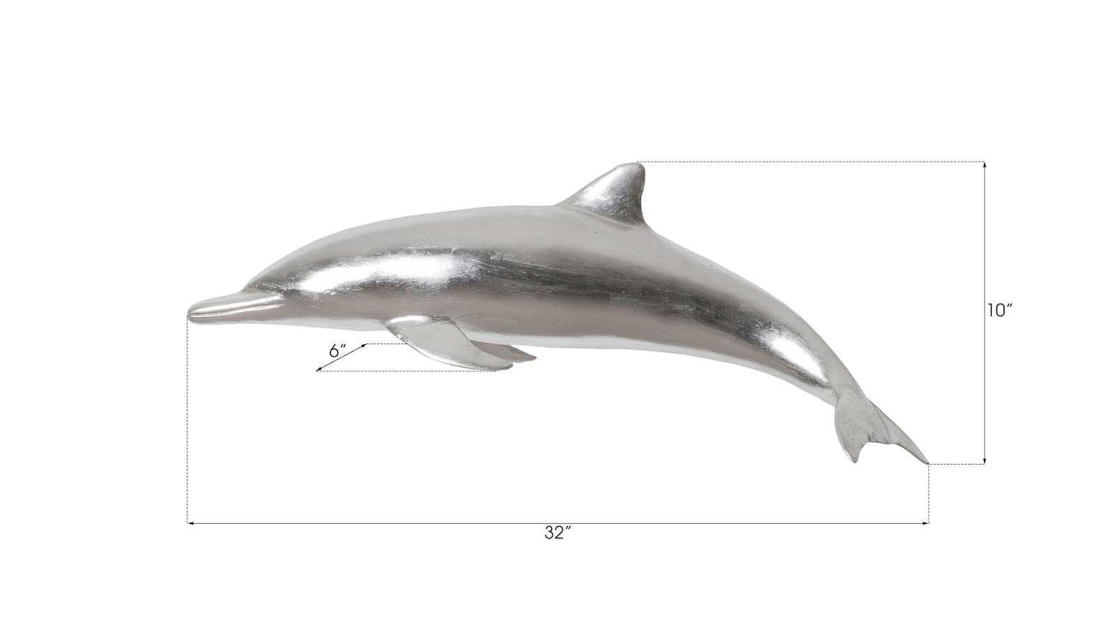 Phillips Collection Dolphin, Silver Leaf WALL ACCENTS