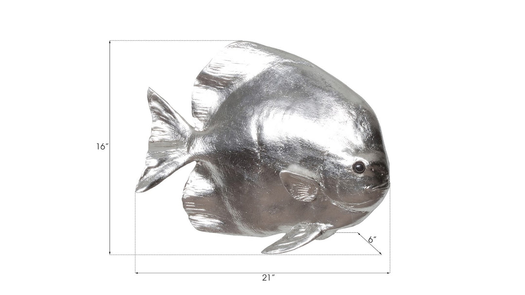 Australian Bat Fish Wall Sculpture, Resin, Silver Leaf - Phillips Collection - AmericanHomeFurniture