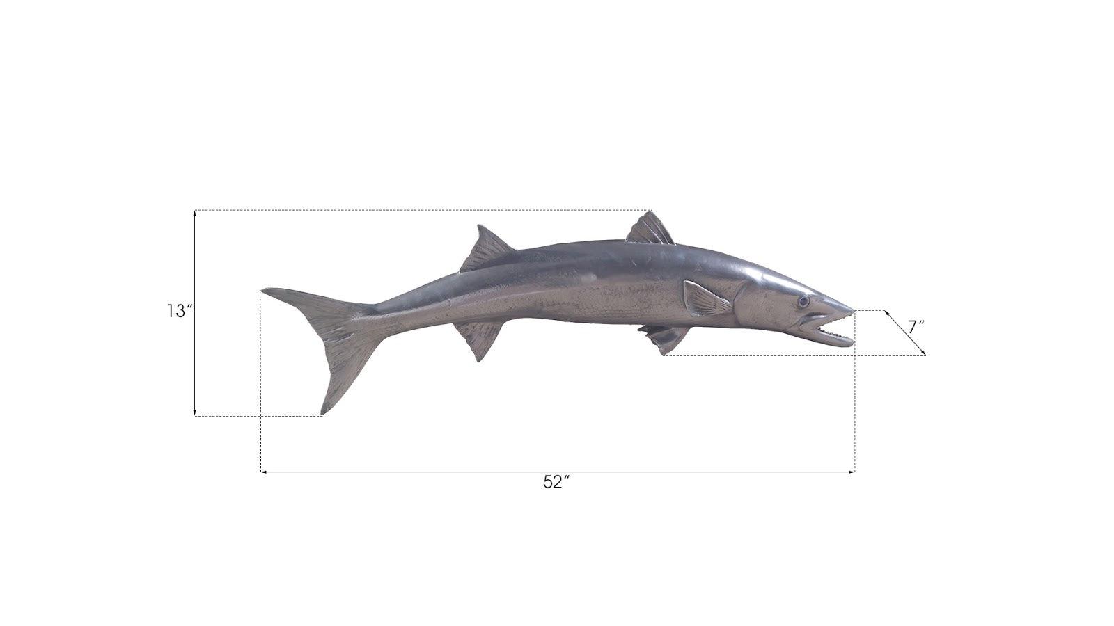 Phillips Collection Barracuda Fish Wall Sculpture, Resin, Polished Aluminum Finish WALL ACCENTS