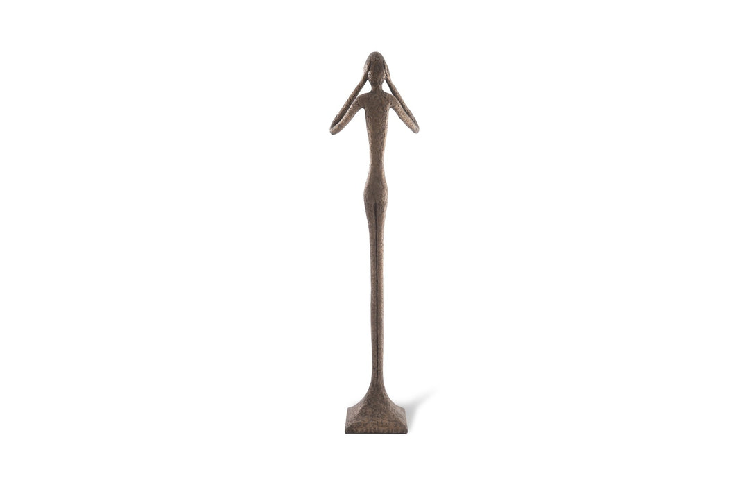 Hear No Evil Slender Sculpture, Large, Resin, Bronze Finish - Phillips Collection - AmericanHomeFurniture