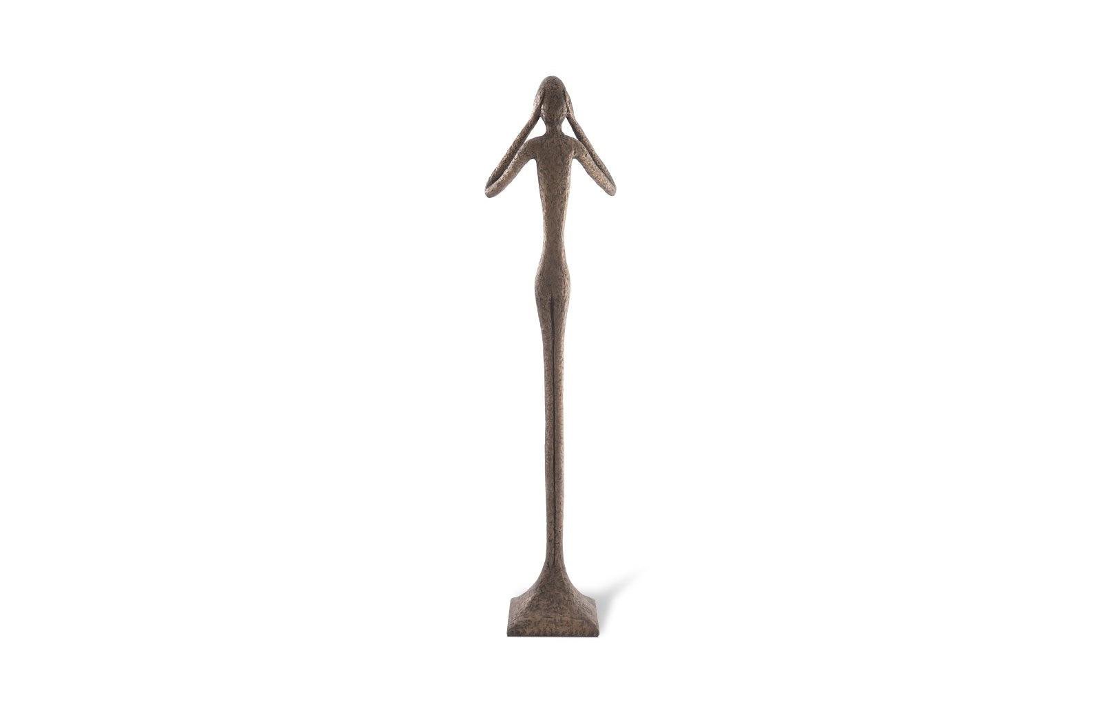Phillips Collection Hear No Evil Slender Sculpture, Large, Resin, Bronze Finish DECORATIVE OBJECTS