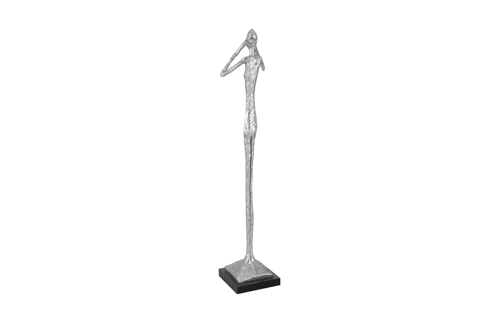 See No Evil Slender Sculpture, Small, Resin, Silver Leaf - Phillips Collection - AmericanHomeFurniture