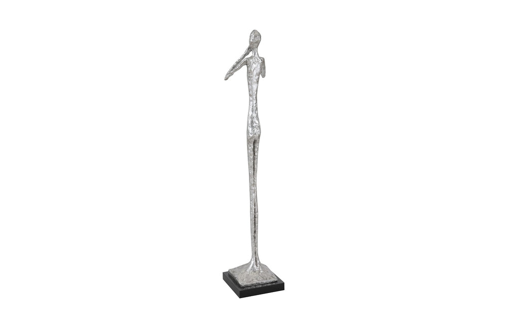 Speak No Evil Slender Sculpture, Small, Resin, Silver Leaf - Phillips Collection - AmericanHomeFurniture