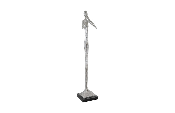 Speak No Evil Slender Sculpture, Small, Resin, Silver Leaf - Phillips Collection - AmericanHomeFurniture