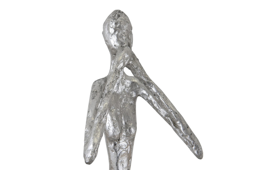 Speak No Evil Slender Sculpture, Small, Resin, Silver Leaf - Phillips Collection - AmericanHomeFurniture