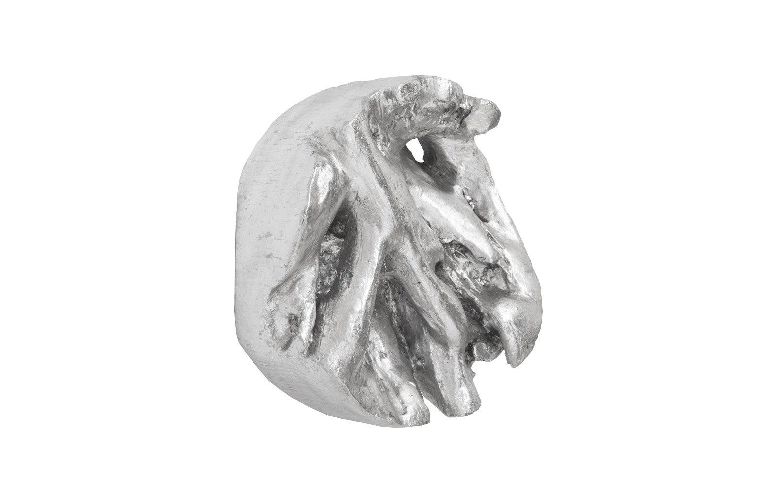 Phillips Collection Cast Root Wall Tile, Resin, Silver Leaf, Round WALL ACCENTS