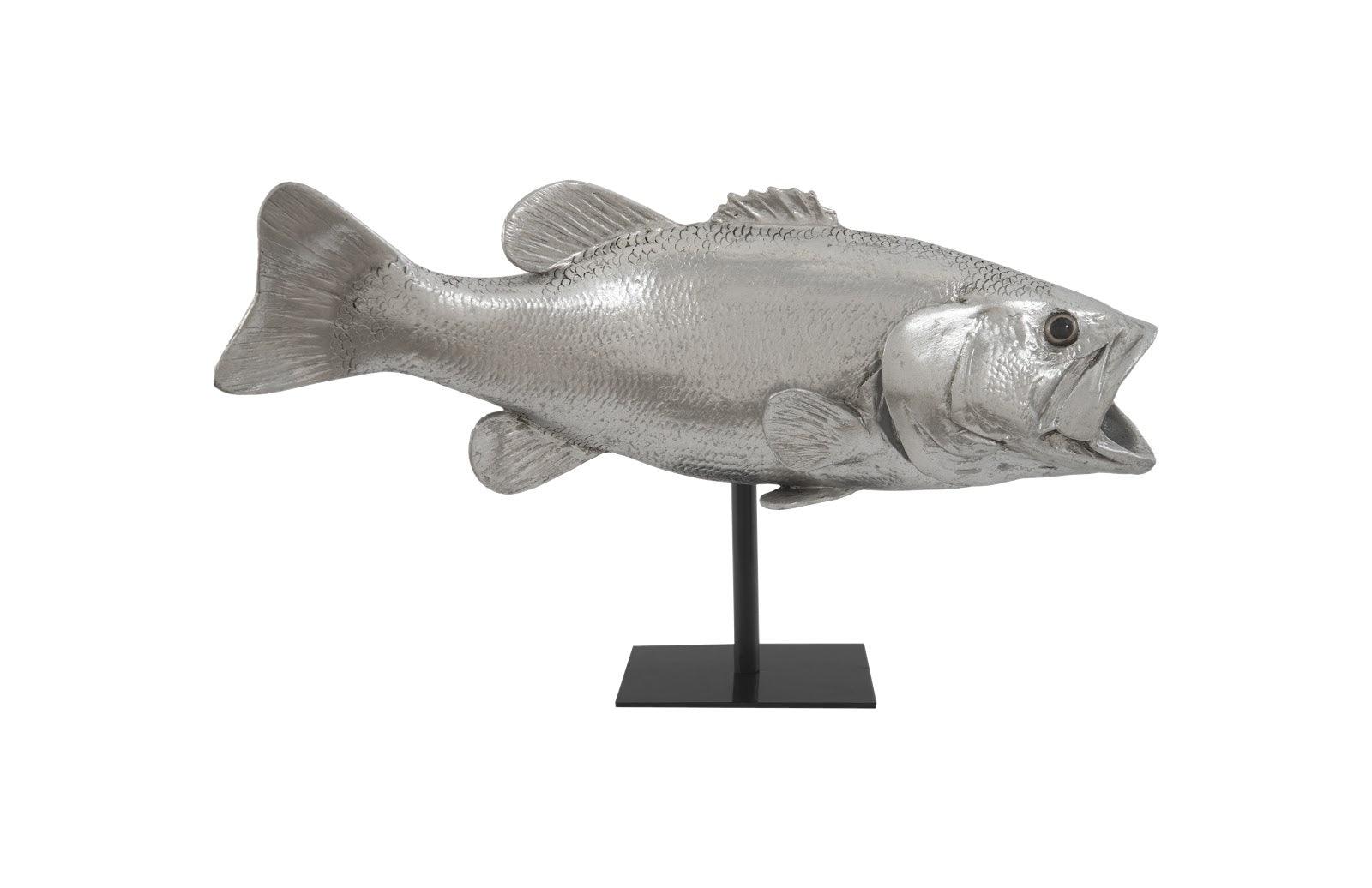 Phillips Collection Large Mouth Bass Fish, with Stand DECORATIVE OBJECTS