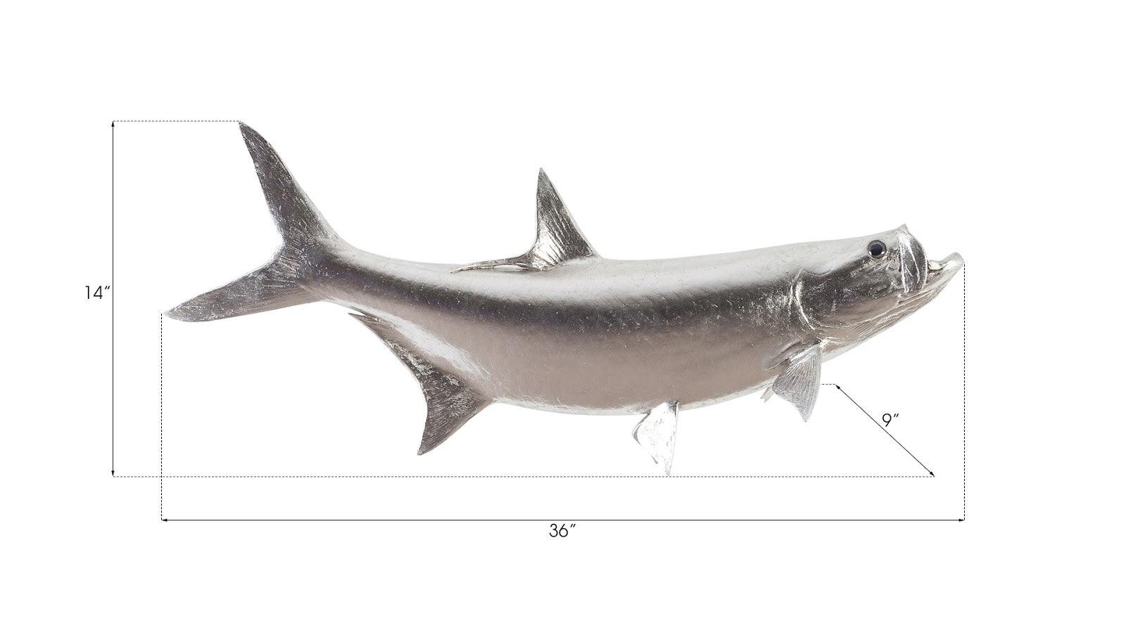 Phillips Collection Tarpon Fish Wall Sculpture, Resin, Silver Leaf WALL ACCENTS
