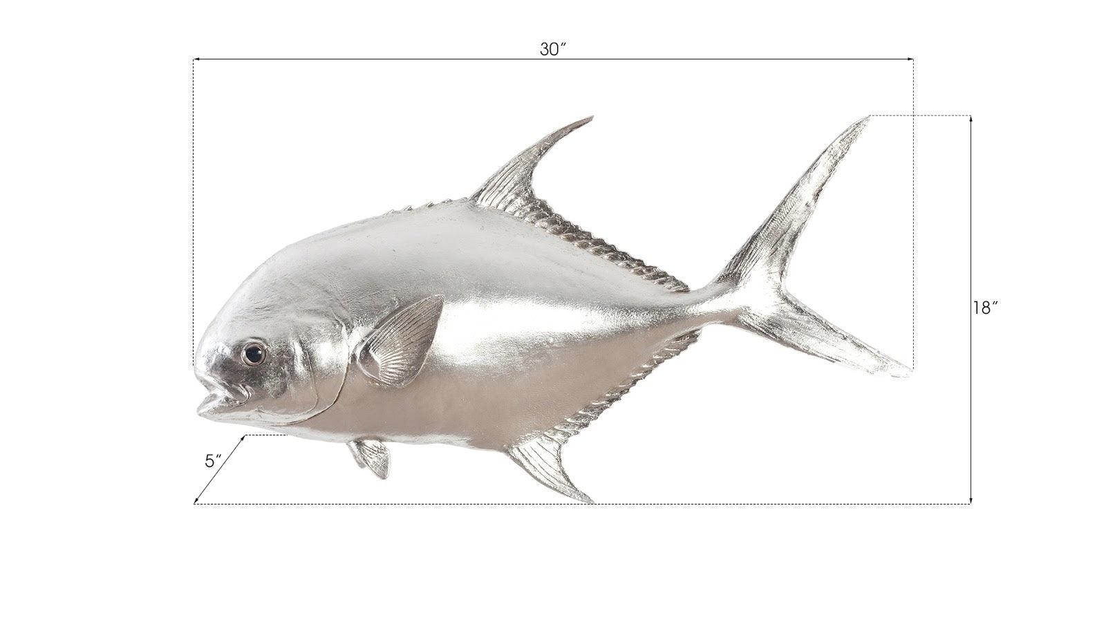 Phillips Collection Permit Fish Wall Sculpture, Resin, Silver Leaf WALL ACCENTS