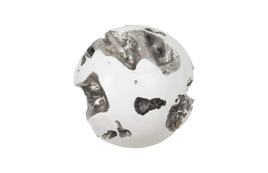 Cast Root Wall Ball, Silver Leaf, White, LG - Phillips Collection - AmericanHomeFurniture