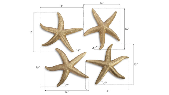 Starfish, Gold Leaf, Set of 4, MD - Phillips Collection - AmericanHomeFurniture