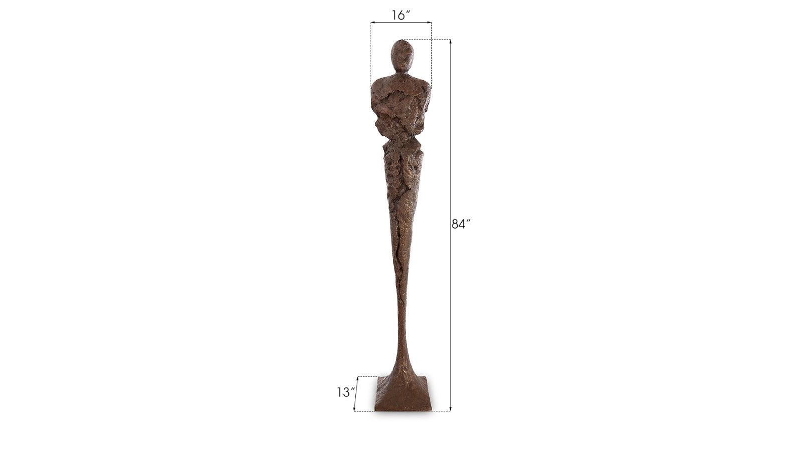 Phillips Collection Tall Chiseled Male Sculpture, Resin, Bronze Finish DECORATIVE OBJECTS