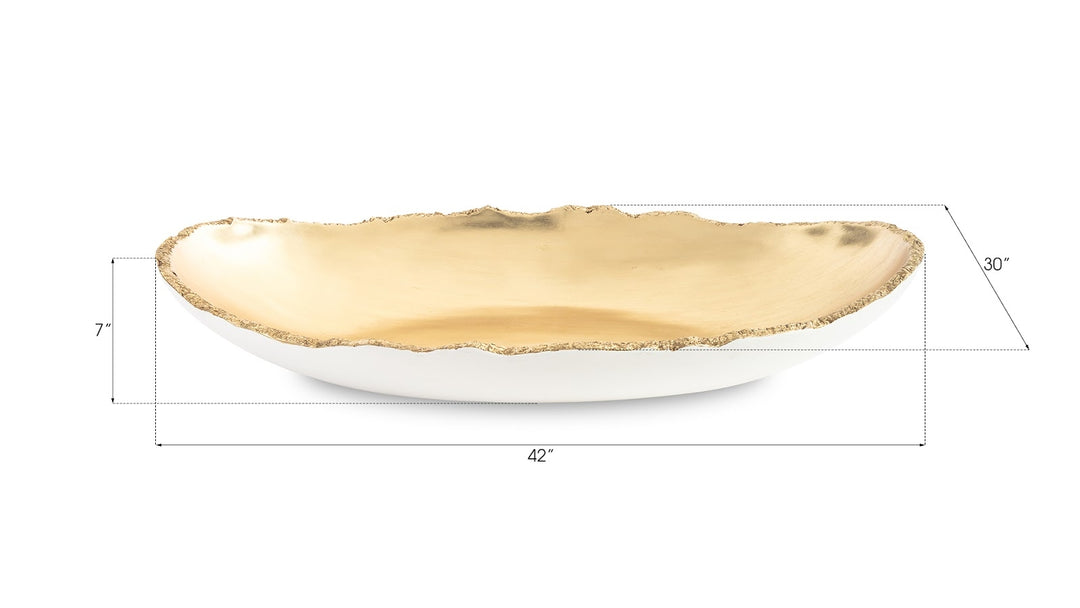 Broken Egg Bowl, White and Gold Leaf, Extra Large - Phillips Collection - AmericanHomeFurniture