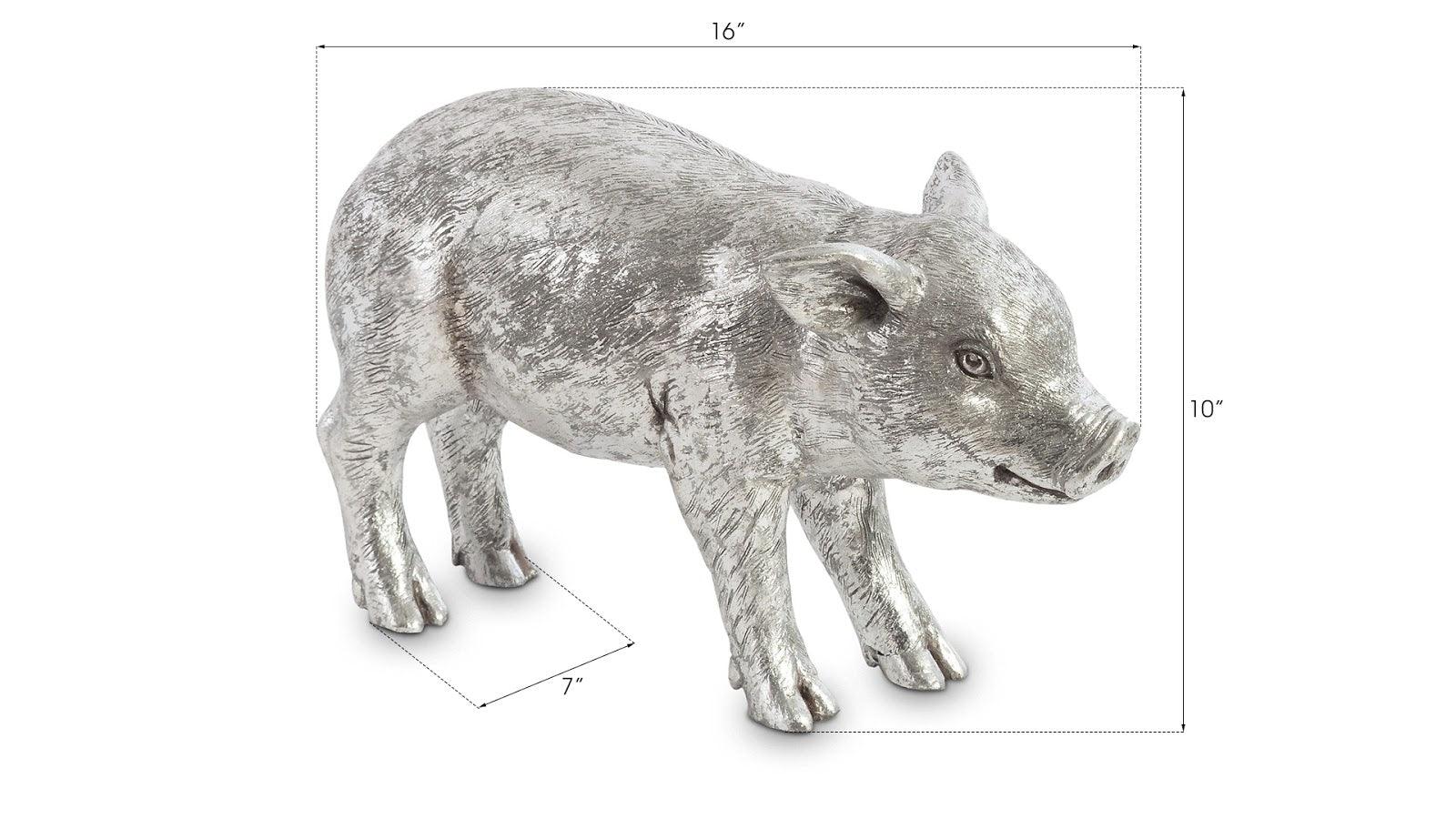 Phillips Collection Standing Piglet, Silver Leaf DECORATIVE OBJECTS